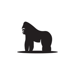 gorilla logo silhouette vector icon symbol illustration design
