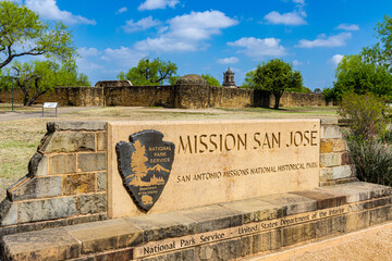 Obraz premium Mission San José, San Antonio Missions National Historical Park, San Antonio, Texas, USA