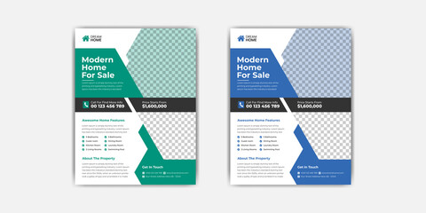 Real estate flyer template property poster vector layout