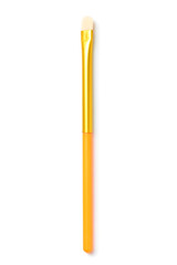 Colorful makeup brush on white background