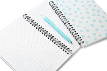 Notebooks and pen on white  background