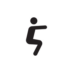 Fototapeta na wymiar Man in crunching position sign, Exercise symbol