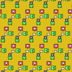 seamless pattern with share and communication 