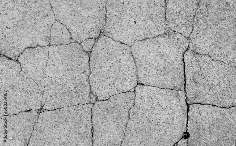 Sticker texture of concrete floor with crack