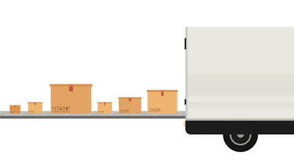 Delivery vehicles. box cartoon vector. free space for text. wallpaper. Baggage carousel © Supakorn