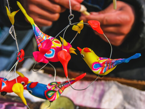 Wheat Flour Toy Birds Chinese Lunar New Year Beijing China