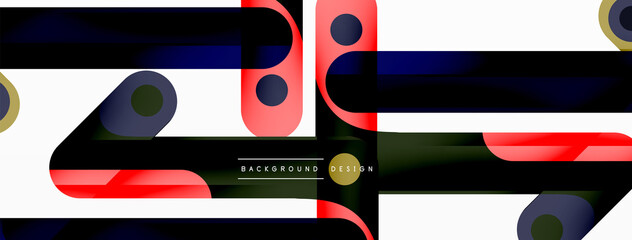 Obraz premium Colorful dynamic stripe composition. Lines geometric creative abstract background for wallpaper, banner or landing