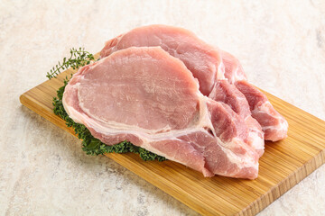 Raw pork loin for coocking
