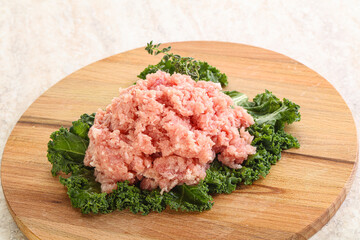 Raw pork minced meat for cooking