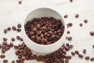 Roasted coffee bean in the bowl