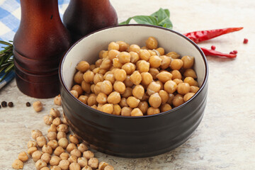 Boiled chickpea in the bowl
