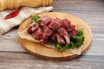 Raw pork cube for roast