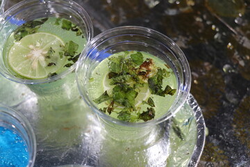 Green Colors Of Cold Drinks