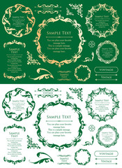 デザイン素材。アンティークな飾り罫のセット。	