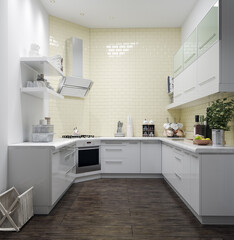 Fototapeta na wymiar modern kitchen interior.