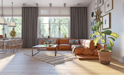 modern kitchen interior.