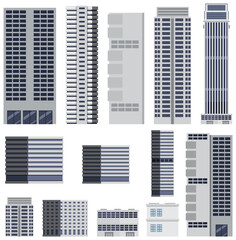 Set of high rise building on white background © blueringmedia