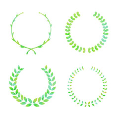 水彩風の植物のフレーム