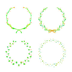 水彩風の植物のフレーム