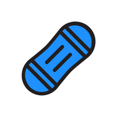 Snowboard , Winter filled outline icon.