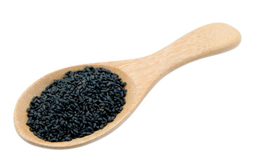 Basil seeds isolated on white background