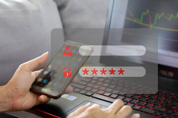 Login, password site page, user name page, use background