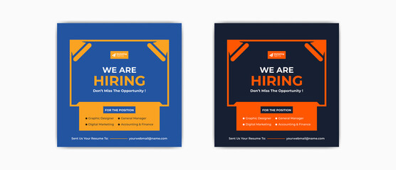 We are hiring social media post job vacancy banner tamplate