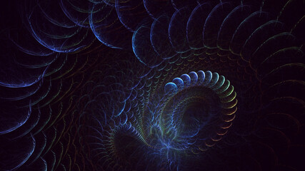 Fototapeta premium 3D rendering abstract multicolor technology fractal light background