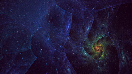 3D rendering abstract multicolor technology fractal light background