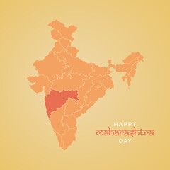 vector illustration of Maharashtra Day celebrates the festival in India. India Map, Maharashtra Map.