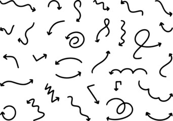 Hand drawn doodle arrow vector set