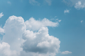 Naklejka na ściany i meble blue sky with white soft clouds