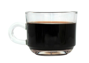 hot black coffee in a cup of coffee isolated on white background