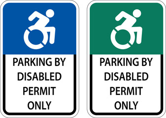 Accessible Parking Sign On White Background