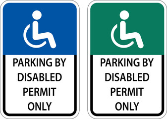 Accessible Parking Sign On White Background