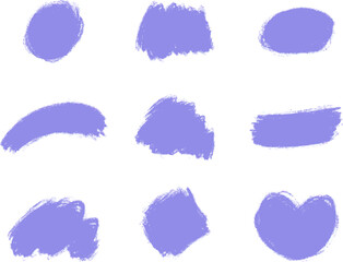 purple hand painted brush strokes set