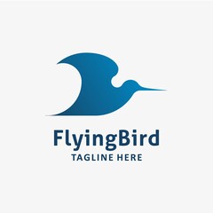 Flying bird silhouette logo design
