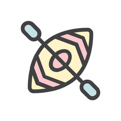 Kayak , Summer filled outline icon.