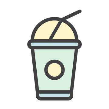 recommend clip art: Soft drink , Summer filled outline icon.
