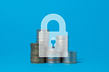 The concept of safe storage of finances on the Internet. Safe internet banking. Cyber protection of...