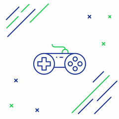 Line Gamepad icon isolated on white background. Game controller. Colorful outline concept. Vector