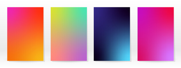 Minimal Poster. Pastel Soft. Rainbow Gradient Set. - 500370929