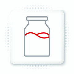Line Closed glass bottle with milk icon isolated on white background. Colorful outline concept. Vector