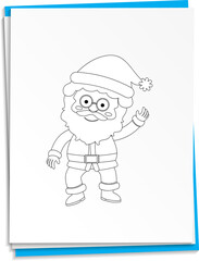 Hand drawn Santa on paper