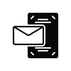 Black solid icon for invitations