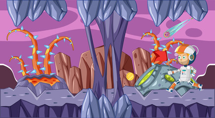 Scene with astronaut in space