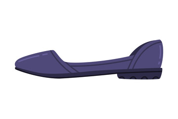 Ballet Flat with Thin Heel as Shoe and Casual Footwear Vector Illustration