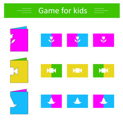 Educational game for kids. Need to find the correct answer. For websites and for printing. Vector illustration