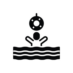 Black solid icon for survival