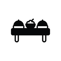 Black solid icon for cuisine